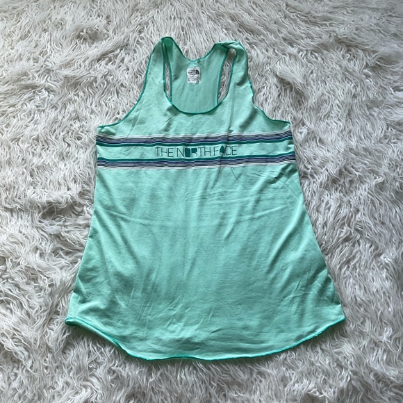 North Face Mint‎ Green Striped Tank Top - Picture 1 of 4